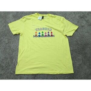 Gildan Softstyle Making the Grade T‎ Shirt Mens 2XL Yellow Teacher Funny Crayons
